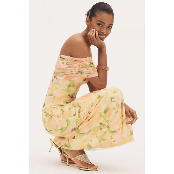 AFRM Mccall Off-The-Shoulder Mesh Maxi Dress - XS - Picture 4 of 5